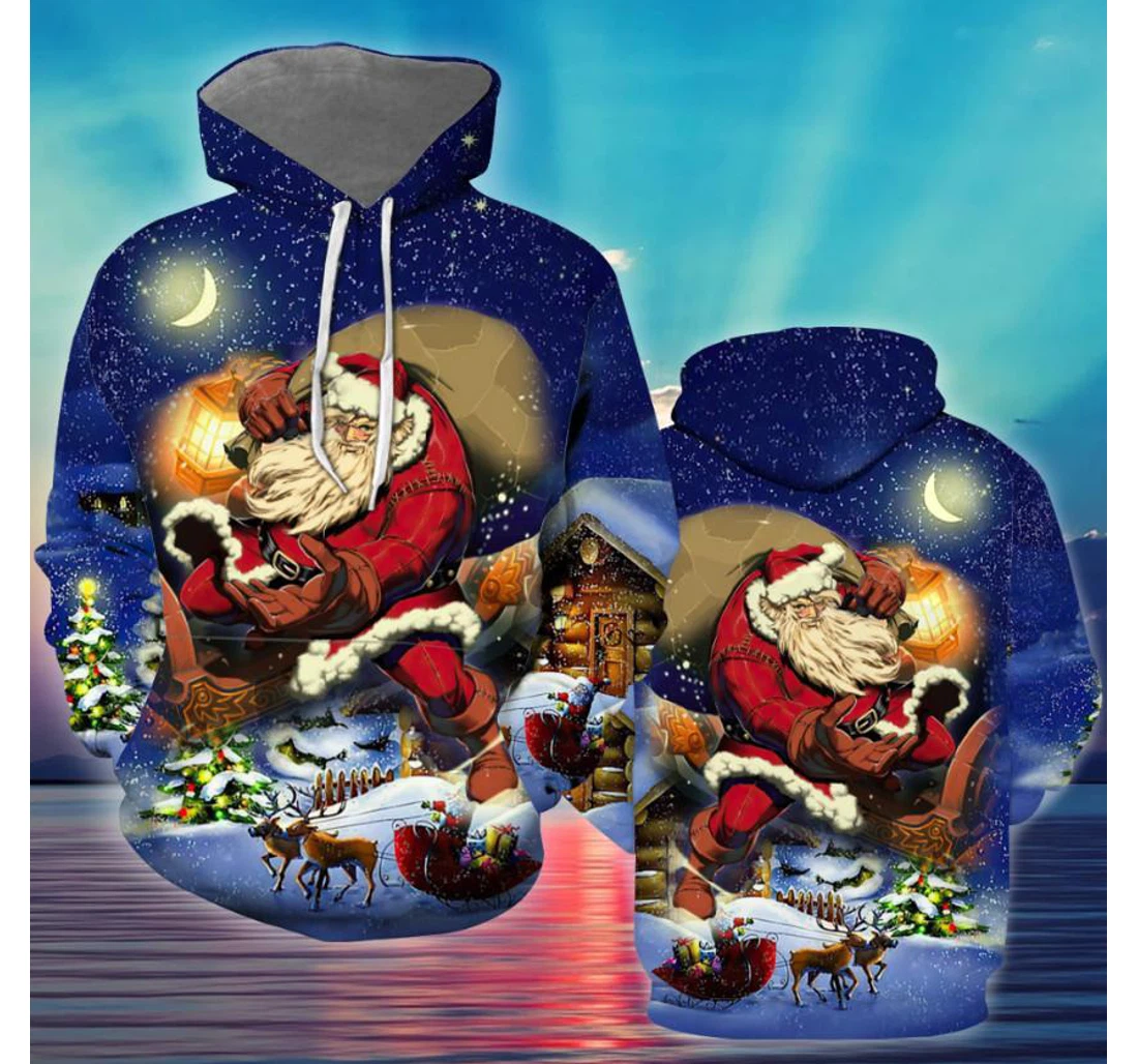 Merry Christmas Santa - 3D Printed Pullover Hoodie