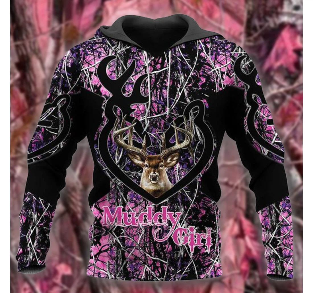 Personalized Muddy Girl Hunting - 3D Printed Pullover Hoodie