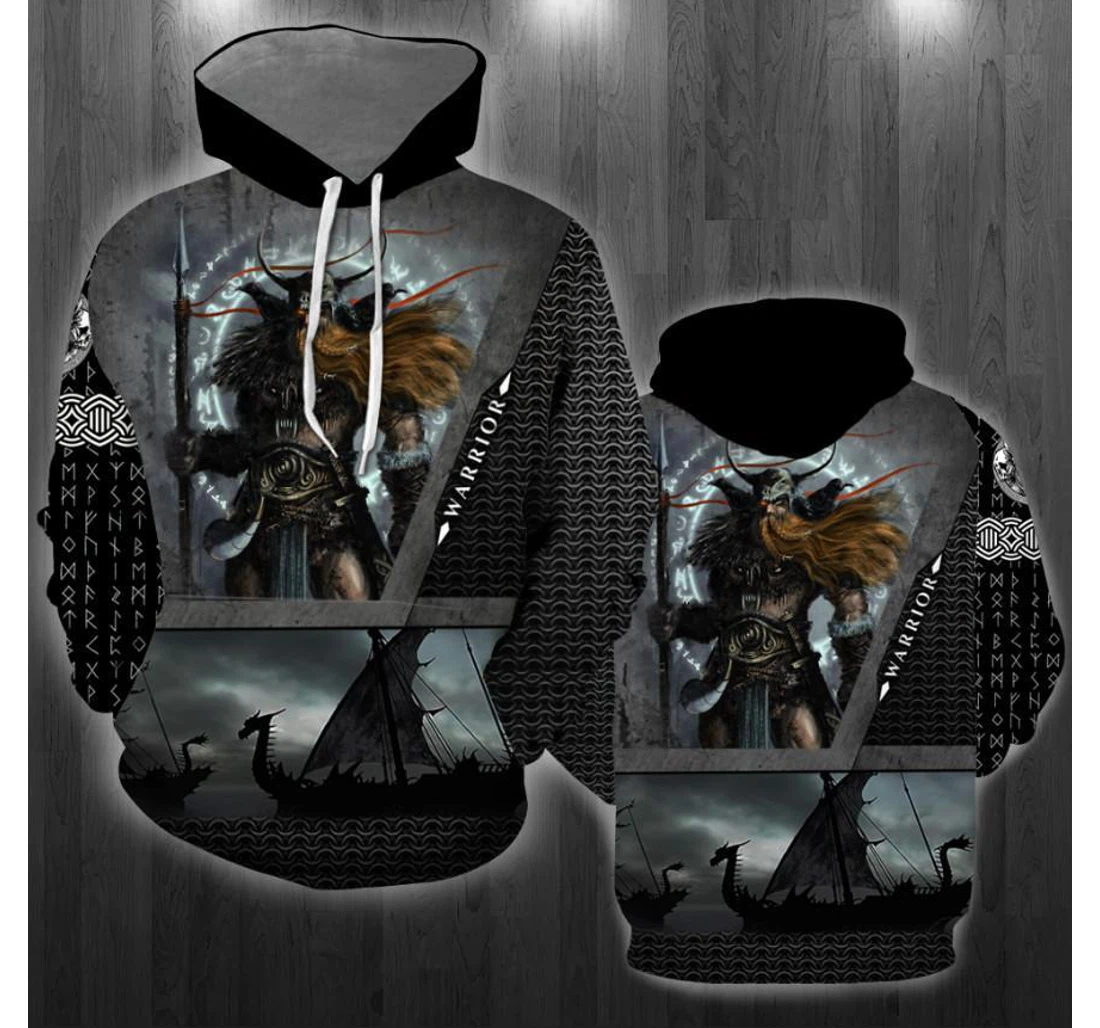 Viking God Warrior - 3D Printed Pullover Hoodie