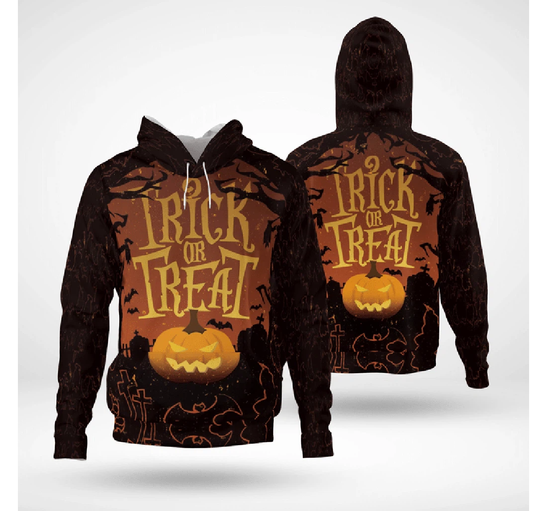 Zip Hoodie - Happy Halloween Trick Or Treat Scary Night Pumpkin Spooky - 3D Printed