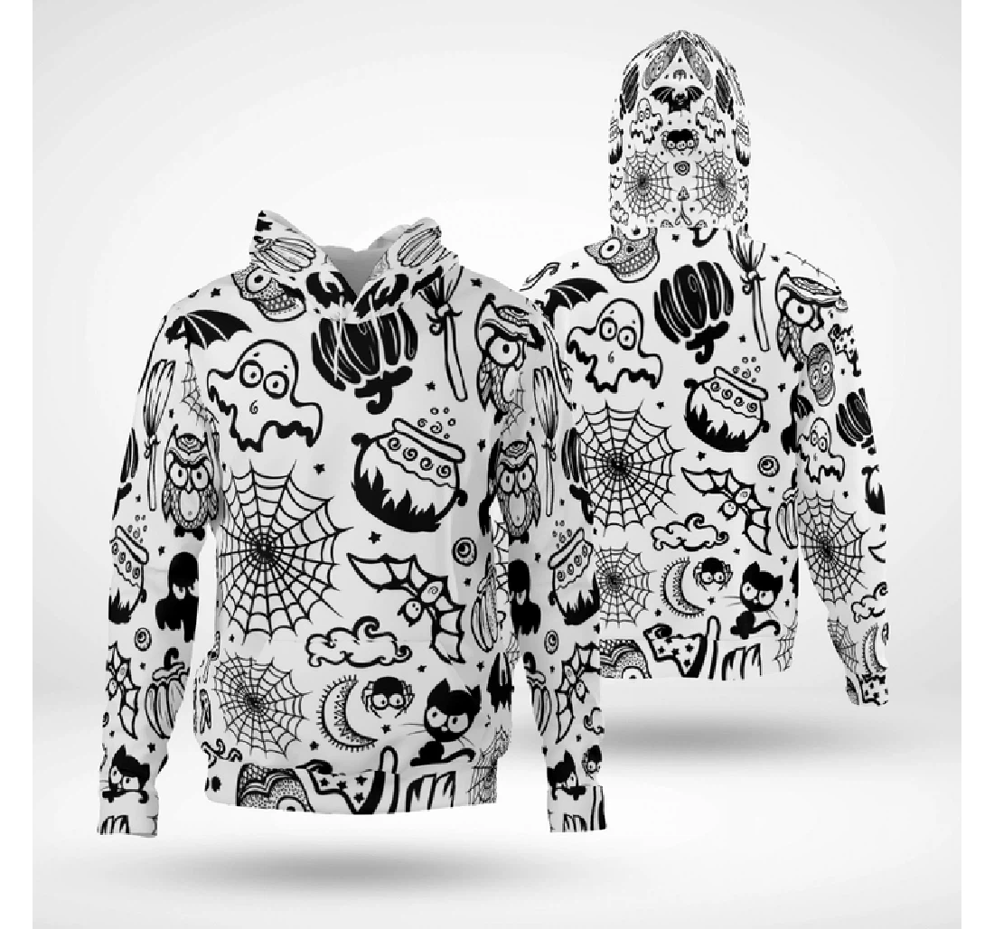 Halloween Symbols Scarry Night - 3D Printed Pullover Hoodie