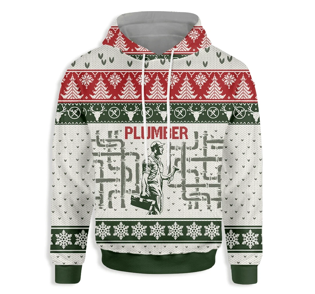 Plumber Christmas - 3D Printed Pullover Hoodie