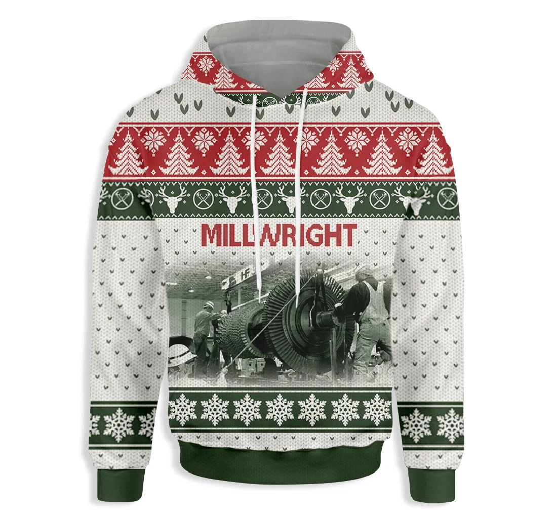 Millwright Christmas - 3D Printed Pullover Hoodie