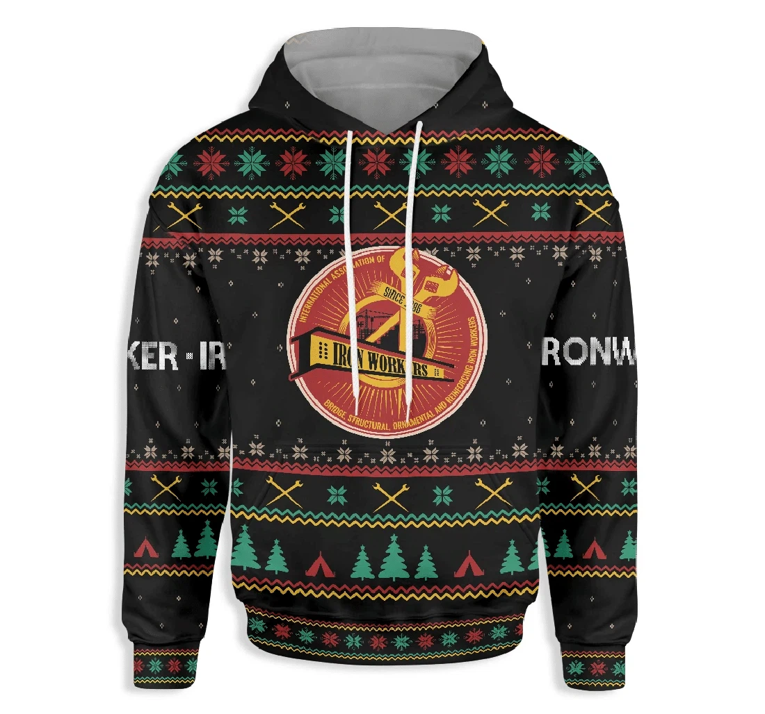 Ironworker Christmas - 3D Printed Pullover Hoodie