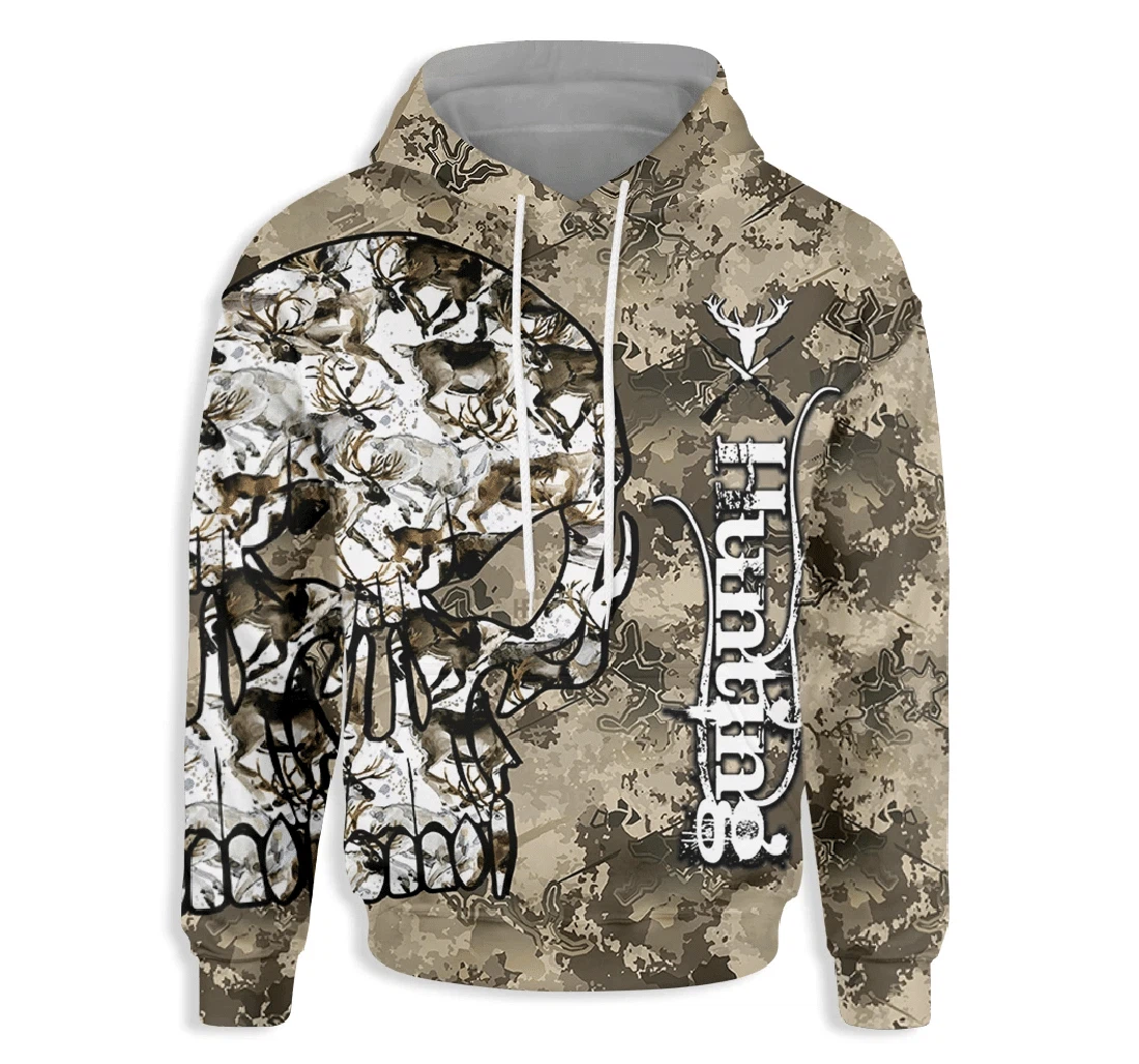 Deer Camo Hunting - 3D Printed Pullover Hoodie