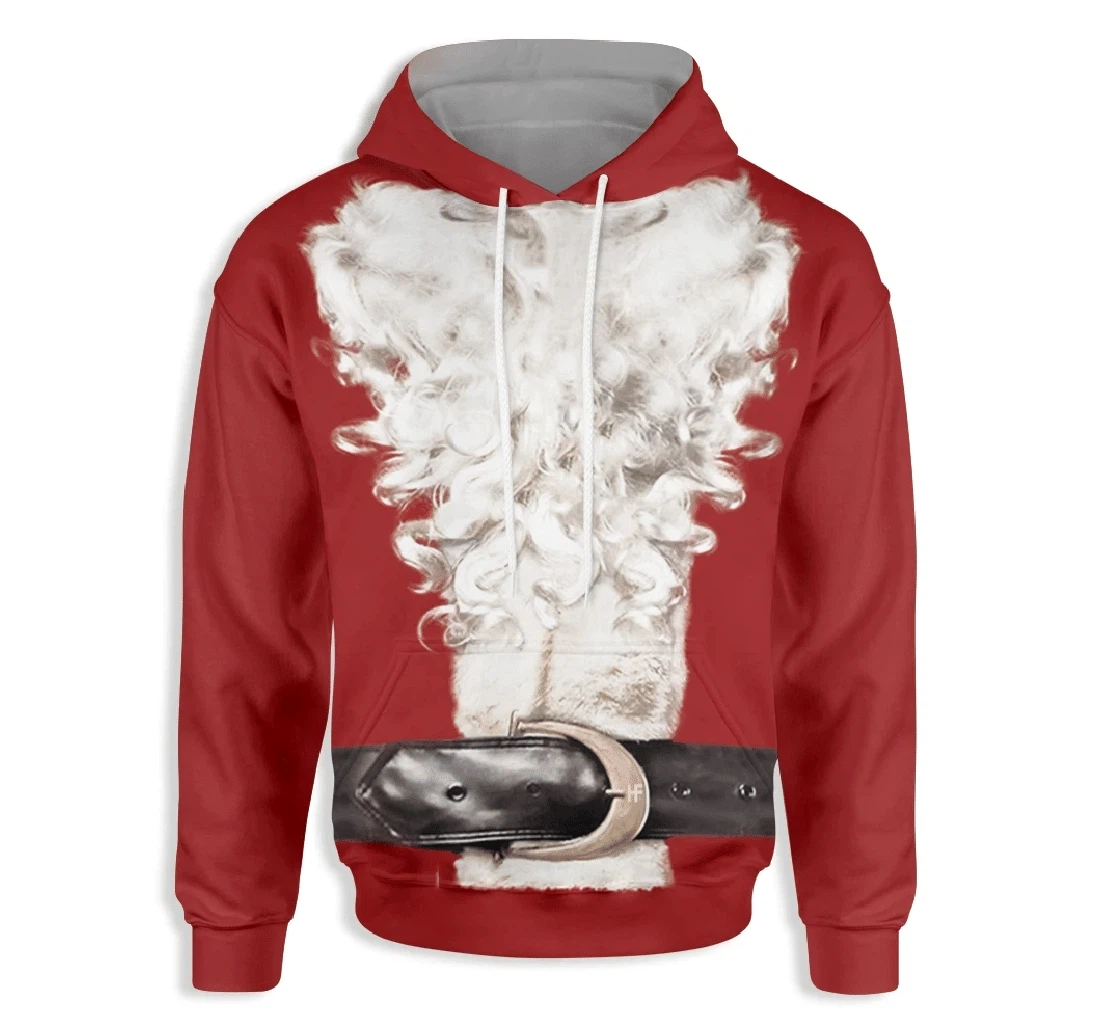 Funny Body Santa Christmas - 3D Printed Pullover Hoodie