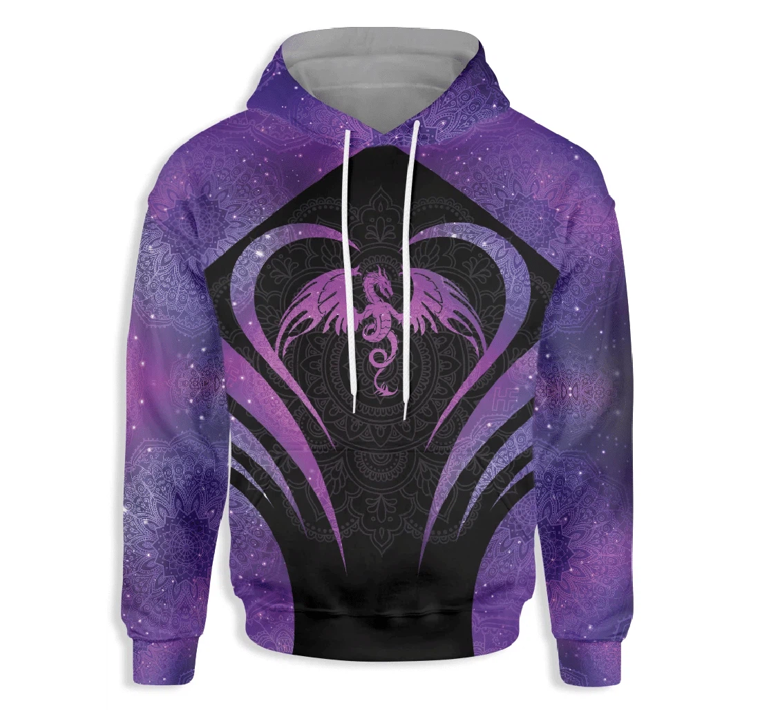 Dragon Mandala Pattern - 3D Printed Pullover Hoodie