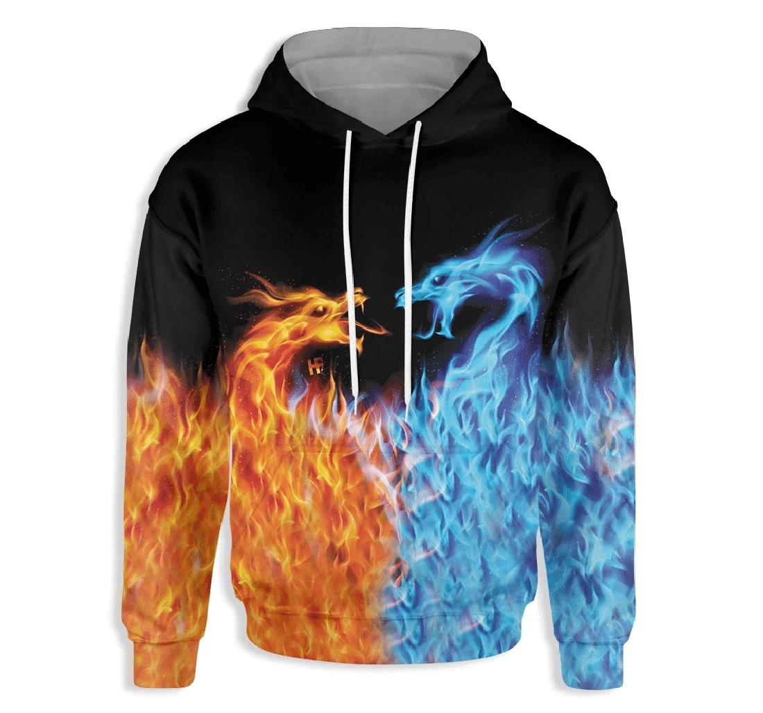 Personalized Fire Dragon - 3D Printed Pullover Hoodie