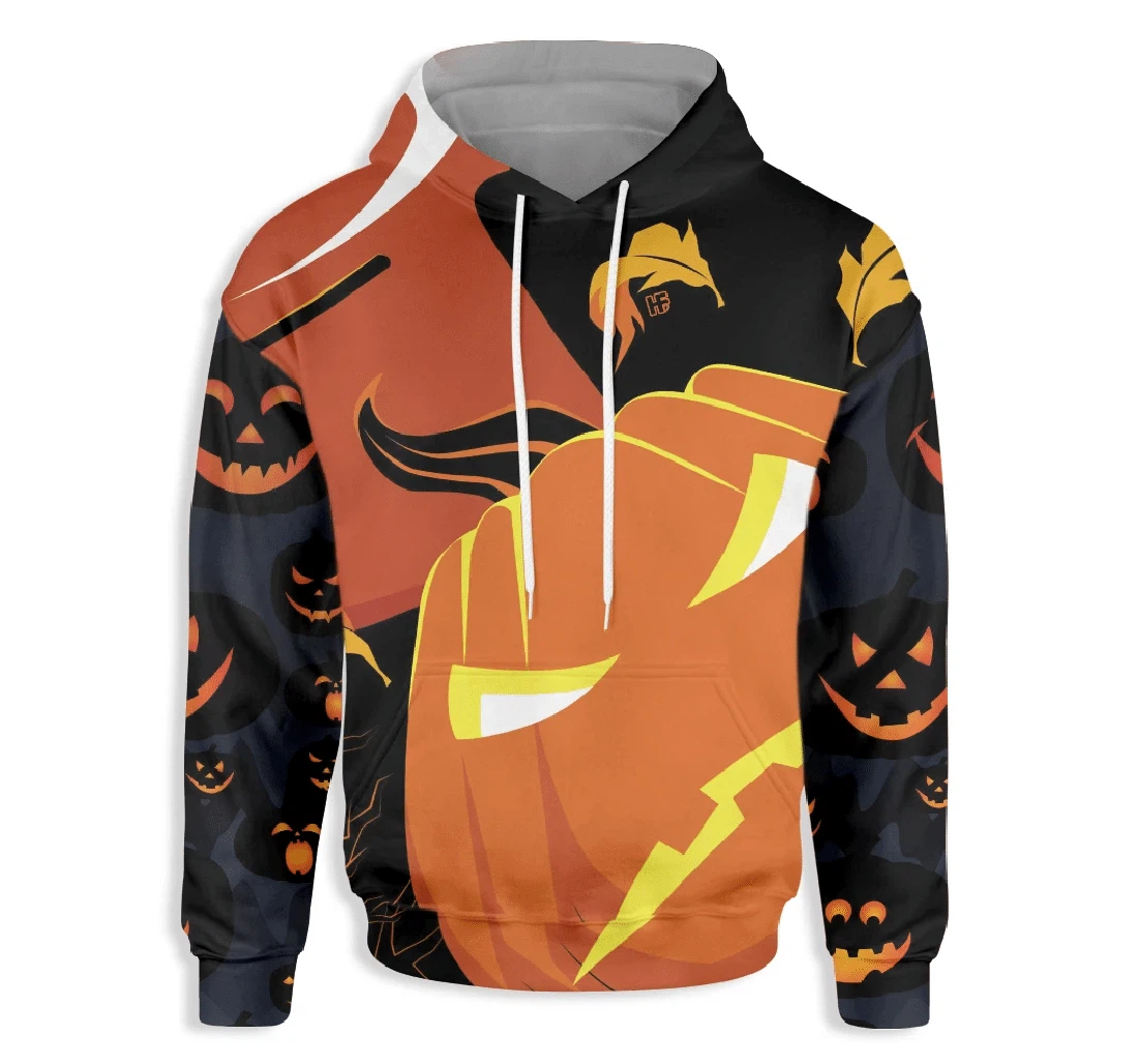 Horror Pumpkin Halloween - 3D Printed Pullover Hoodie