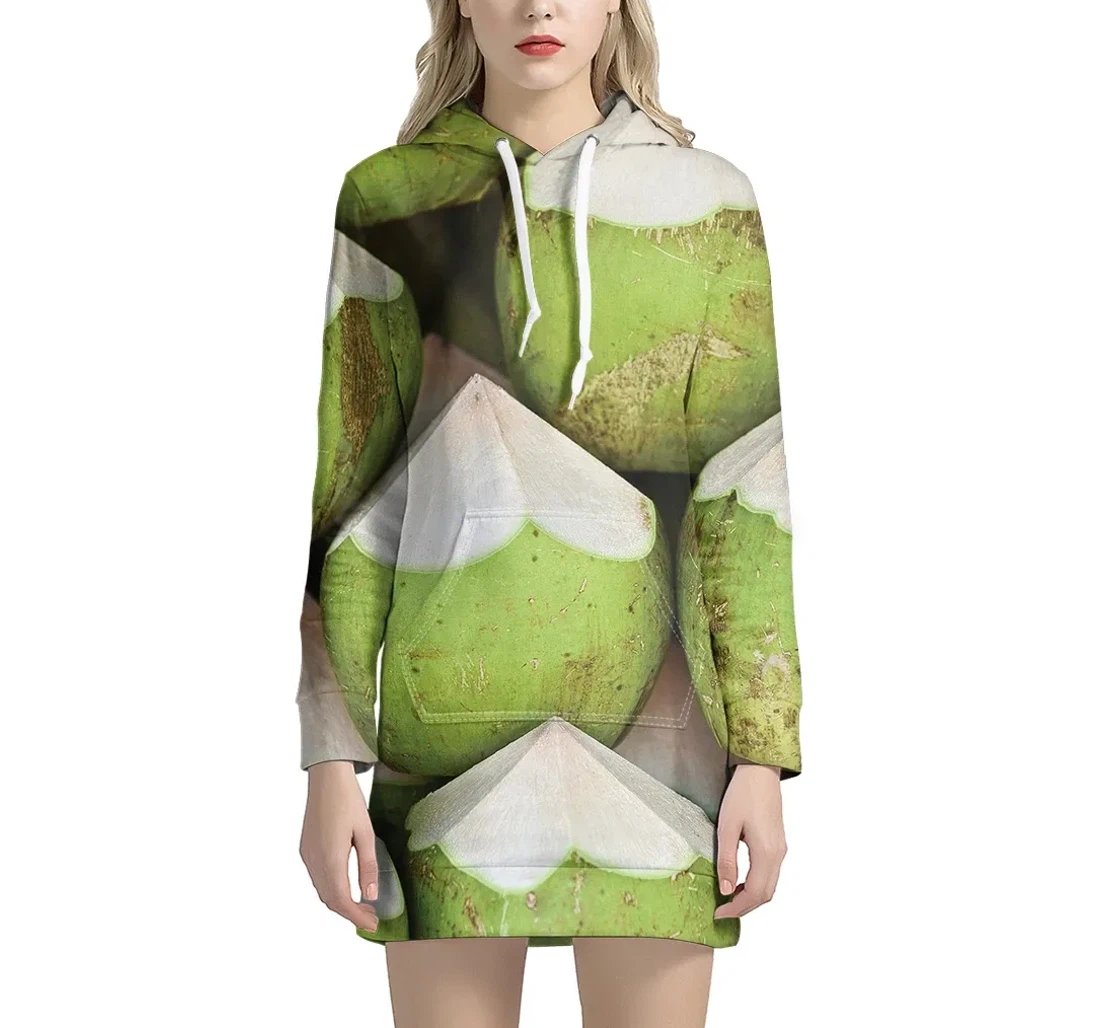 Coconut Women's Dress - 3D Printed Pullover Hoodie