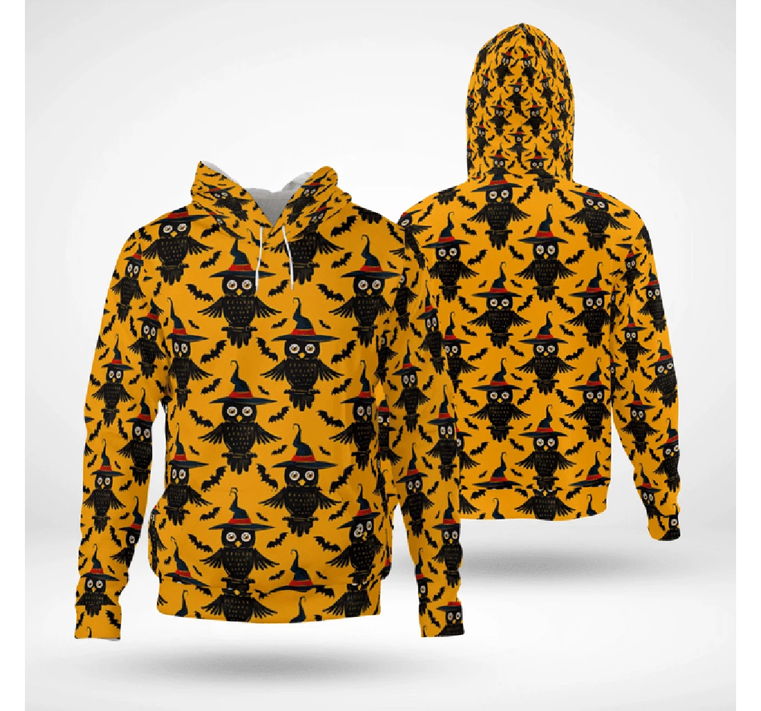 Zip Hoodie - Halloween Cute Owl Witch's Pet Spooky - 3D Printed