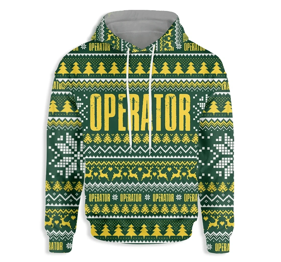 Operator Happy Christmas - 3D Printed Pullover Hoodie