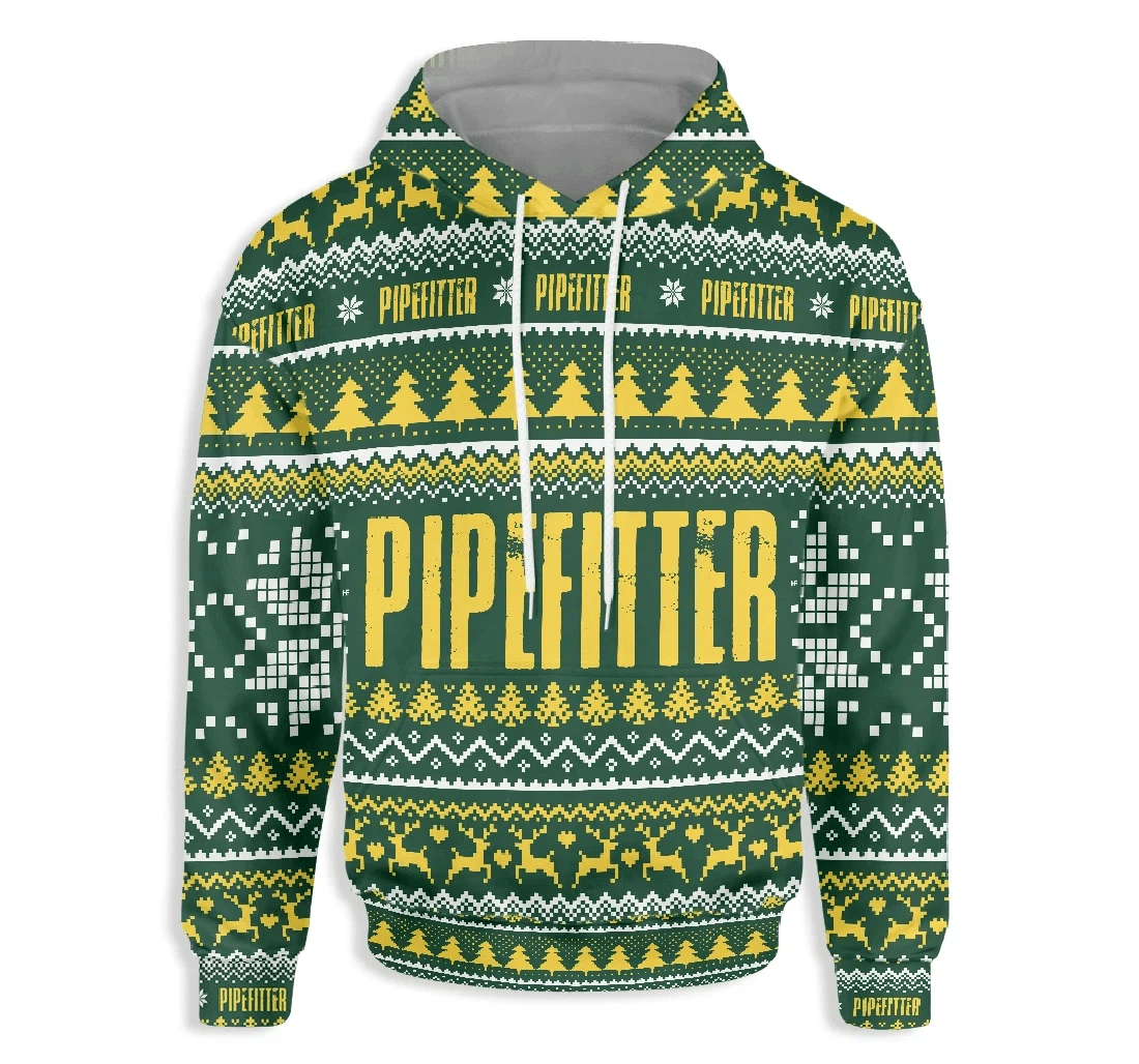 Pipefitter Happy Christmas - 3D Printed Pullover Hoodie