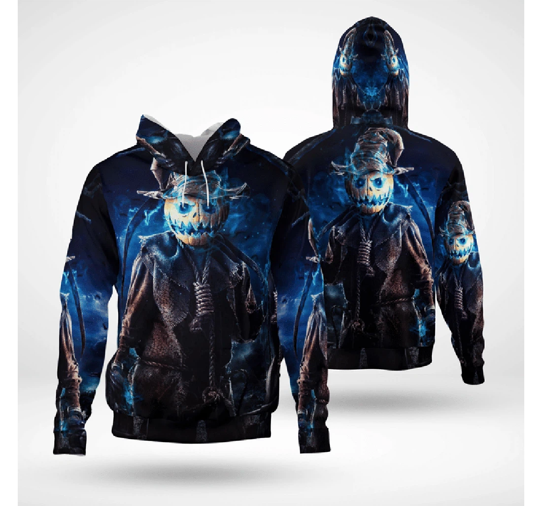 Jack-o-lantern Grim Pumpkin Hunter Halloween - 3D Printed Pullover Hoodie