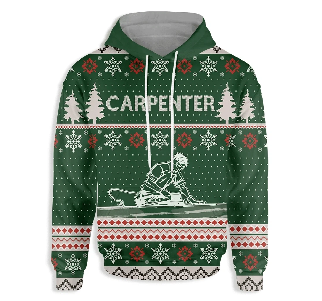 Carpenter Christmas - 3D Printed Pullover Hoodie