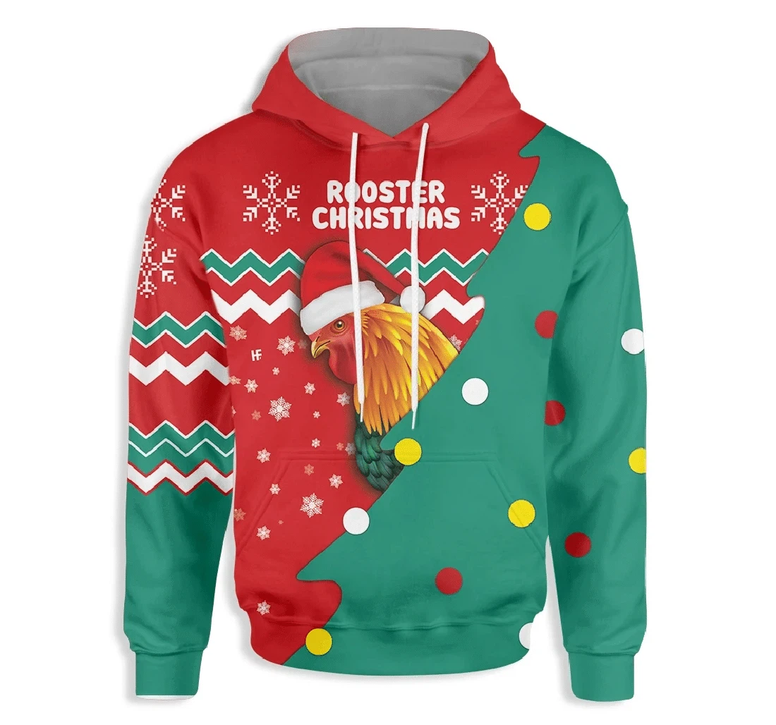 Rooster Christmas Stocking - 3D Printed Pullover Hoodie