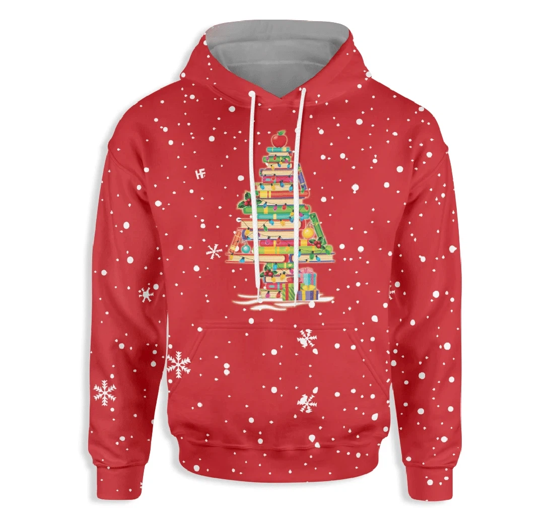 Teacher Christmas Tree - 3D Printed Pullover Hoodie