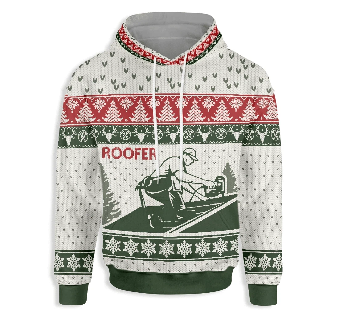 Roofer Christmas - 3D Printed Pullover Hoodie