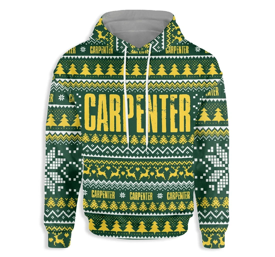Carpenter Happy Christmas - 3D Printed Pullover Hoodie