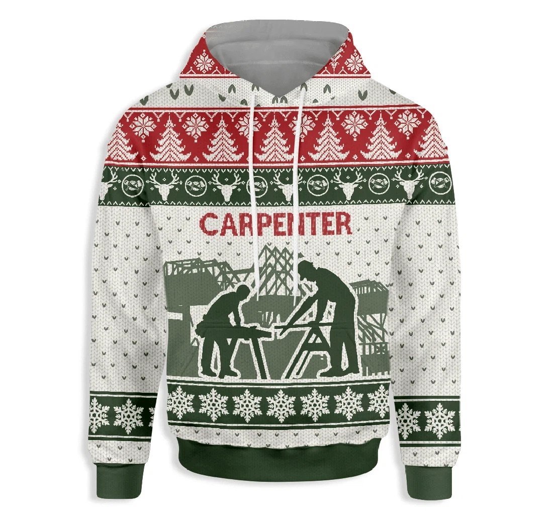 Carpenter Christmas - 3D Printed Pullover Hoodie