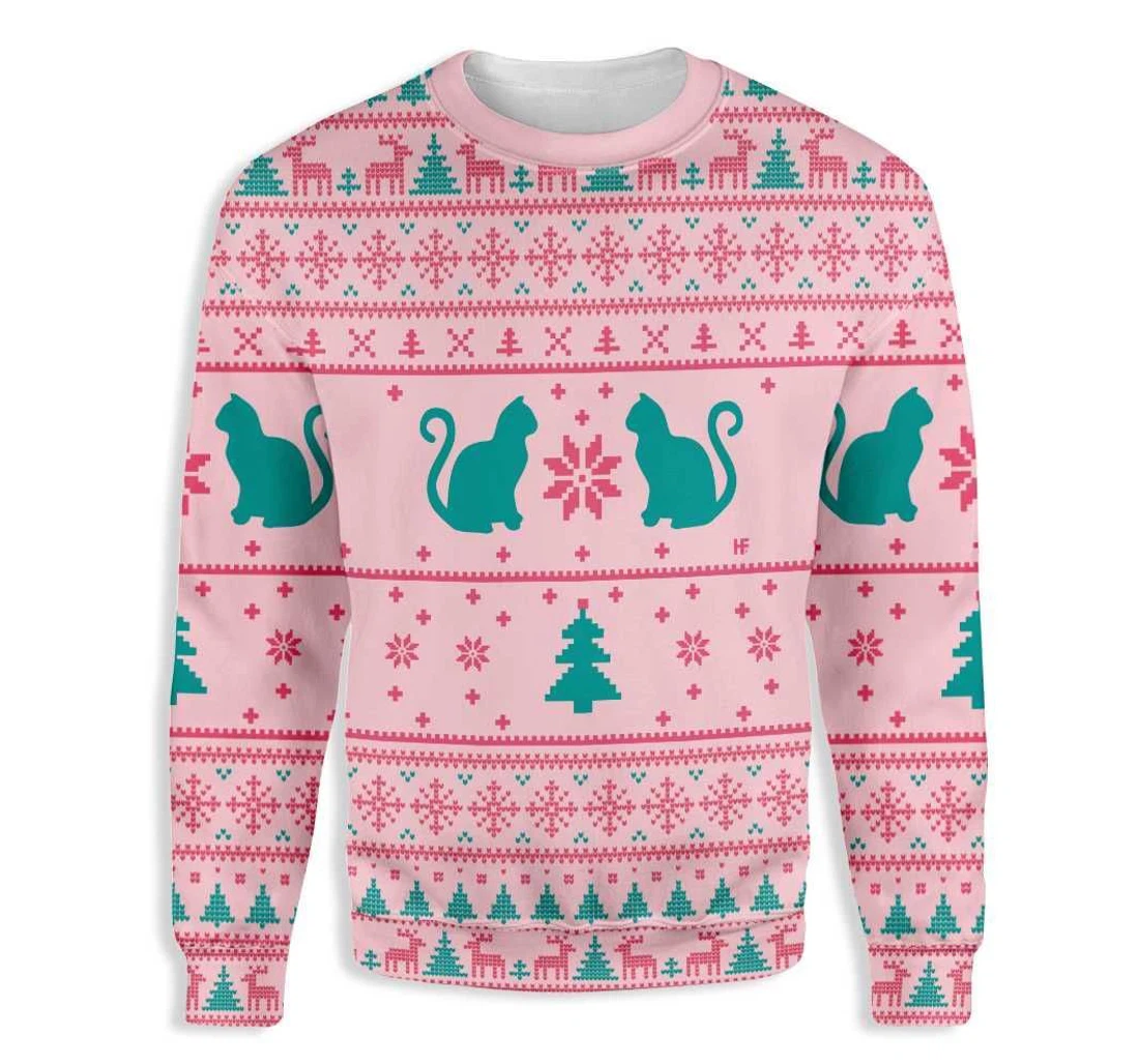 Cats Love Christmas Ugly Sweater - 3D Printed Pullover Hoodie