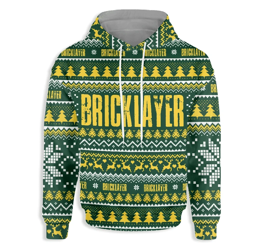 Bricklayer Happy Christmas - 3D Printed Pullover Hoodie