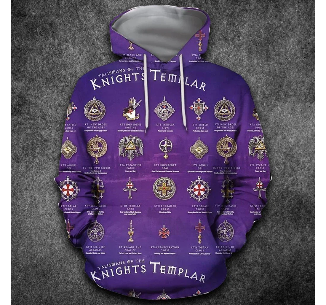 Talismans Of The Knights Templar - 3D Printed Pullover Hoodie