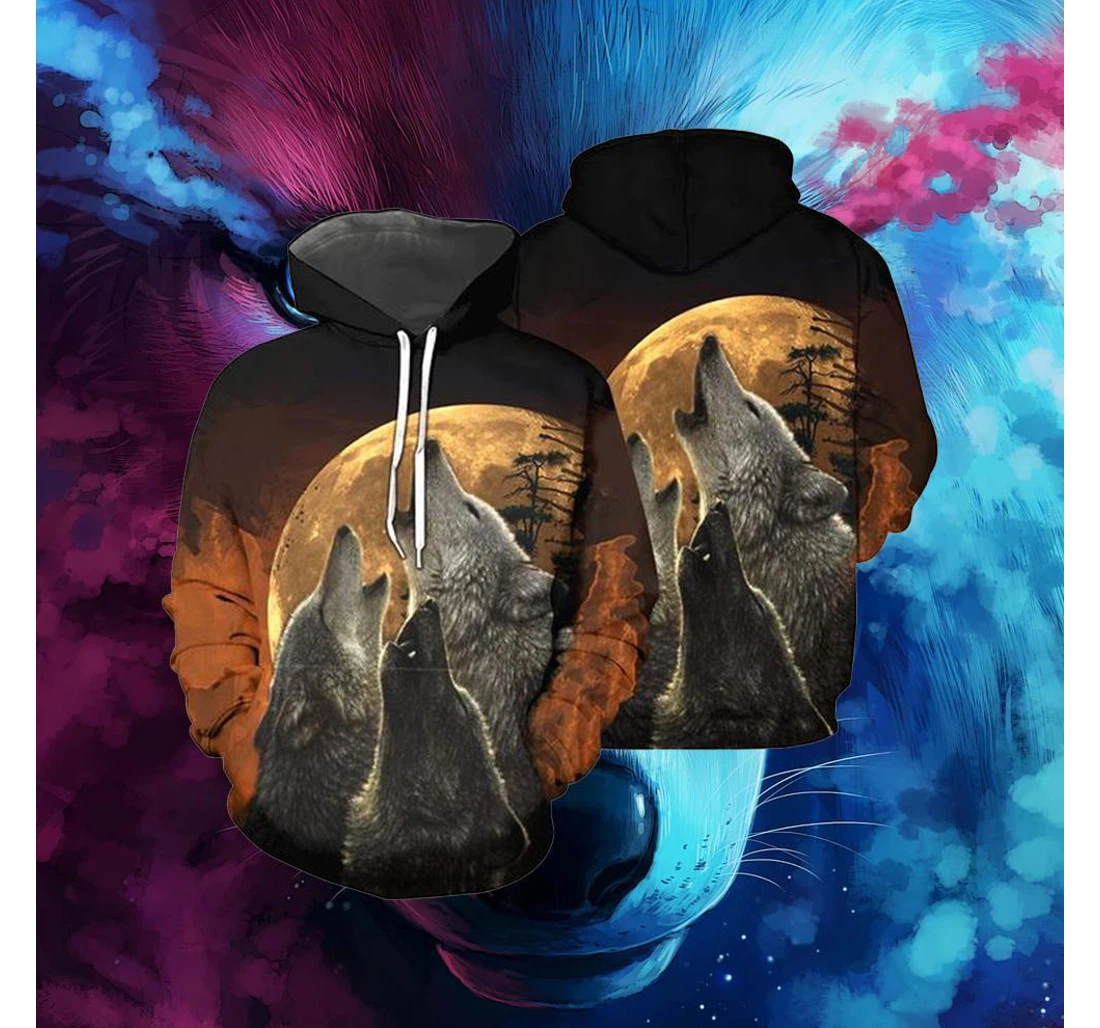 Wolf - 3D Printed Pullover Hoodie