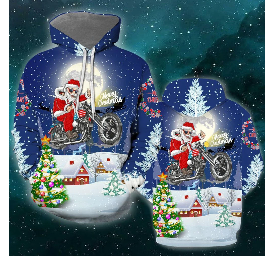Christmas Driving With Santa - 3D Printed Pullover Hoodie