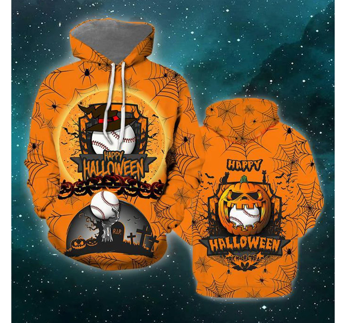 Baseball Halloween Trick Or Treat - 3D Printed Pullover Hoodie