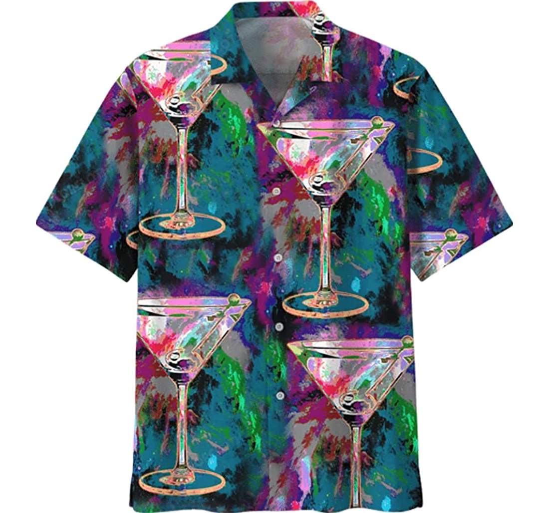 Personalized Gin Cocktail Happy Hour Pullover Tshirt Gifts Friends Or Yourself Hawaiian Shirt, Button Up Aloha Shirt For Men, Women