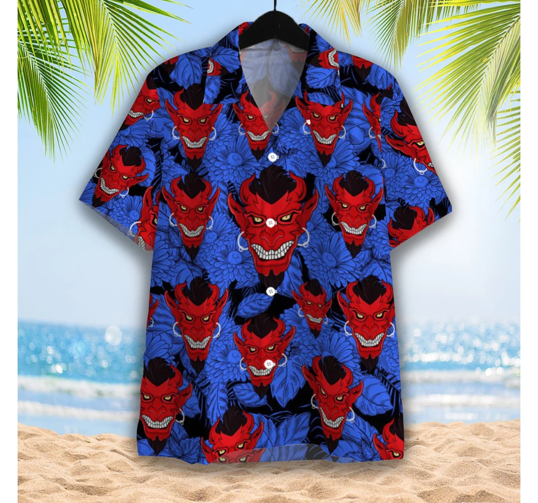 Samurai Hawaiian Shirt, Button Up Aloha Shirt For Men, Women