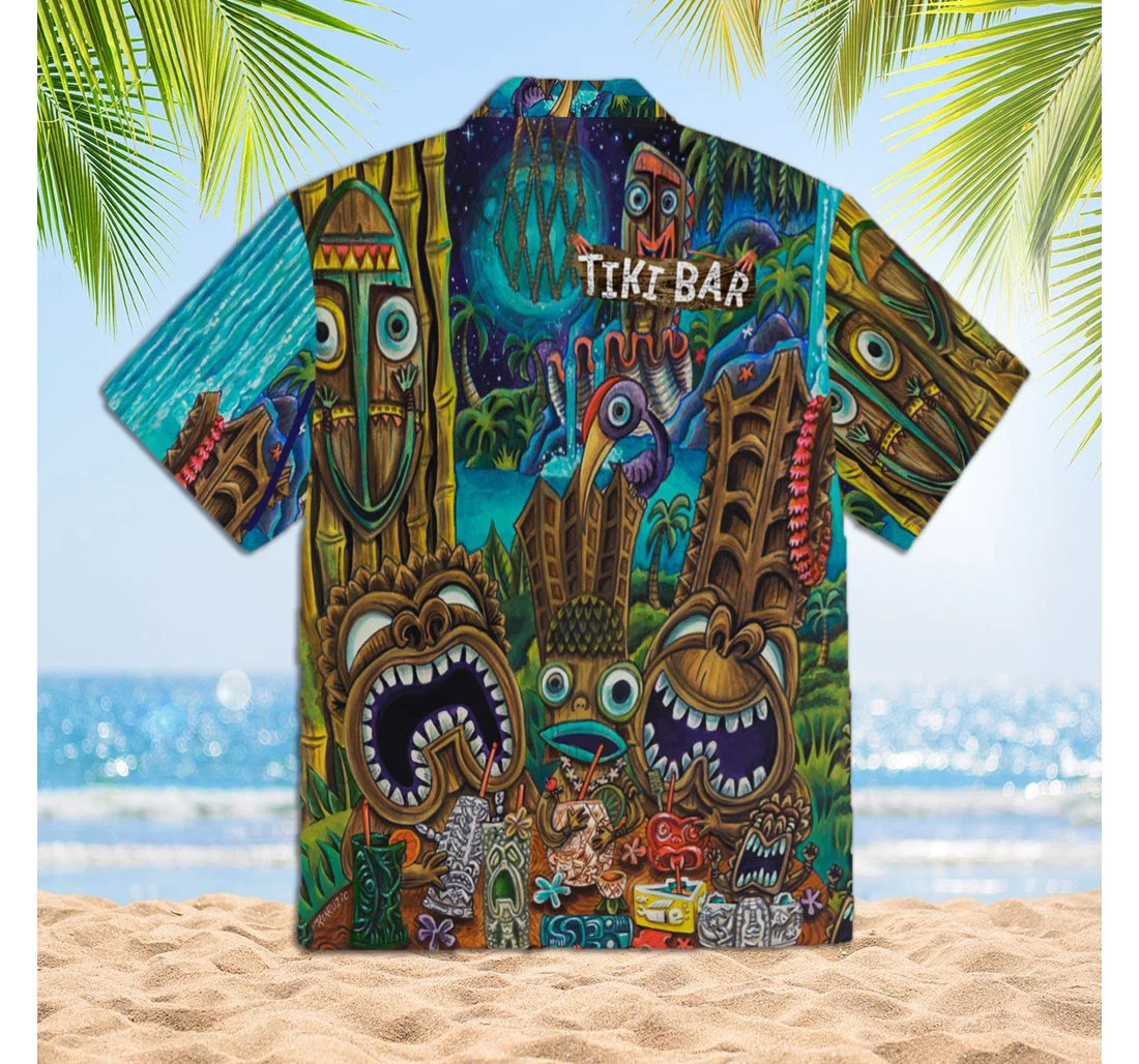Personalized Tiki Hawaiian Shirt, Button Up Aloha Shirt For Men, Women