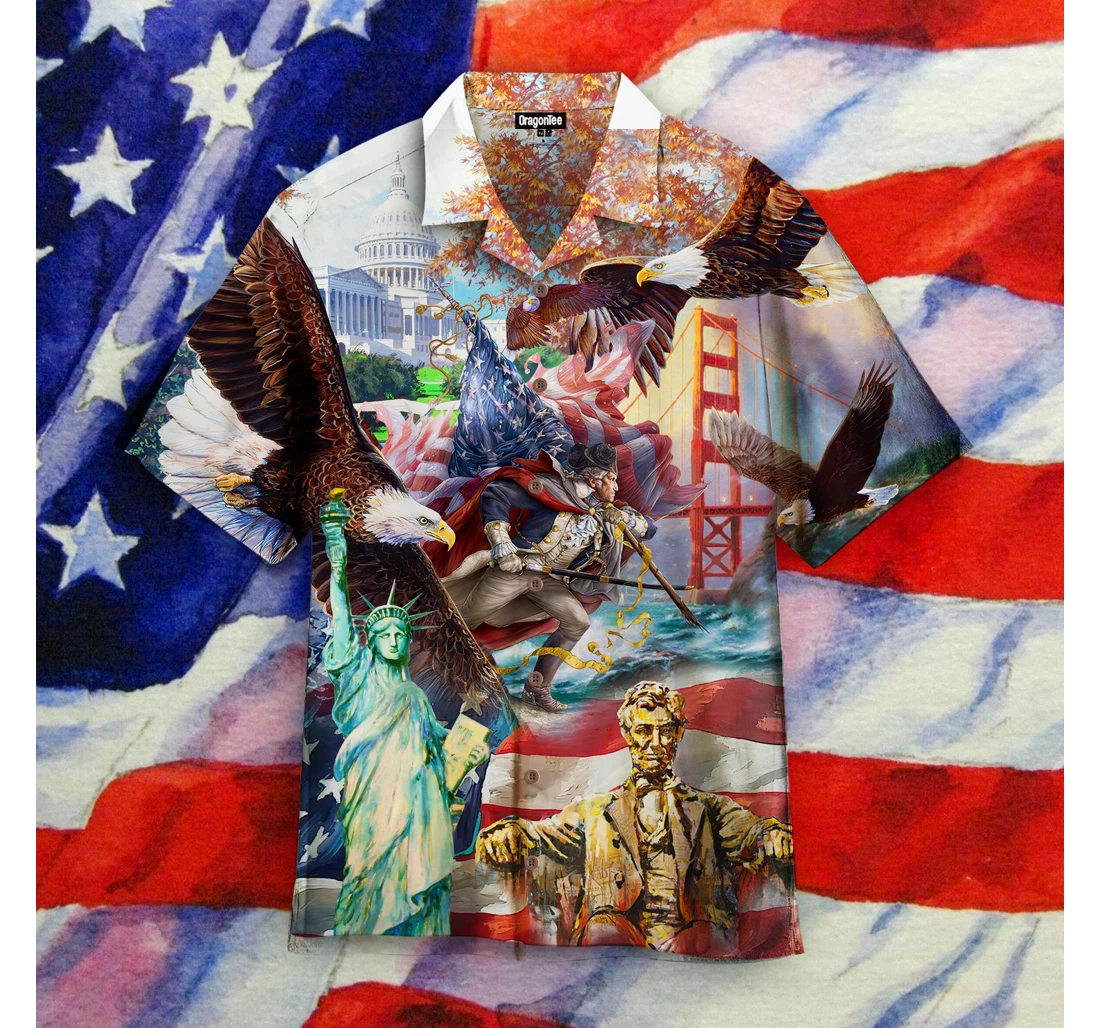 Personalized My Patriotic Heart Beats Independence Day Hawaiian Shirt, Button Up Aloha Shirt For Men, Women