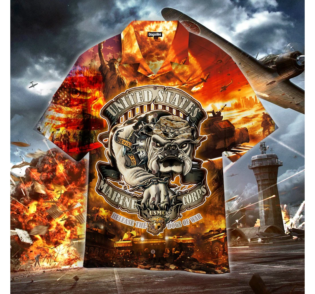 Personalized Being A Marine Corps Is An Honnor Hawaiian Shirt, Button Up Aloha Shirt For Men, Women