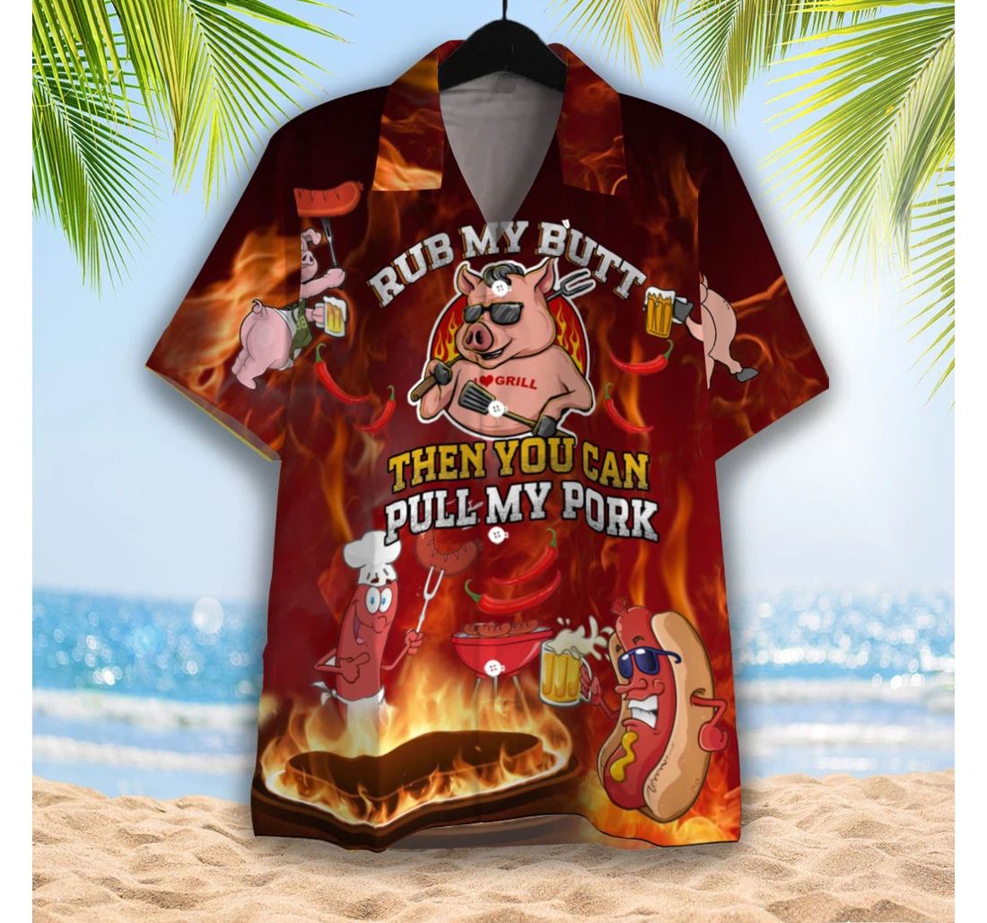 Grill Party Hawaiian Shirt, Button Up Aloha Shirt For Men, Women