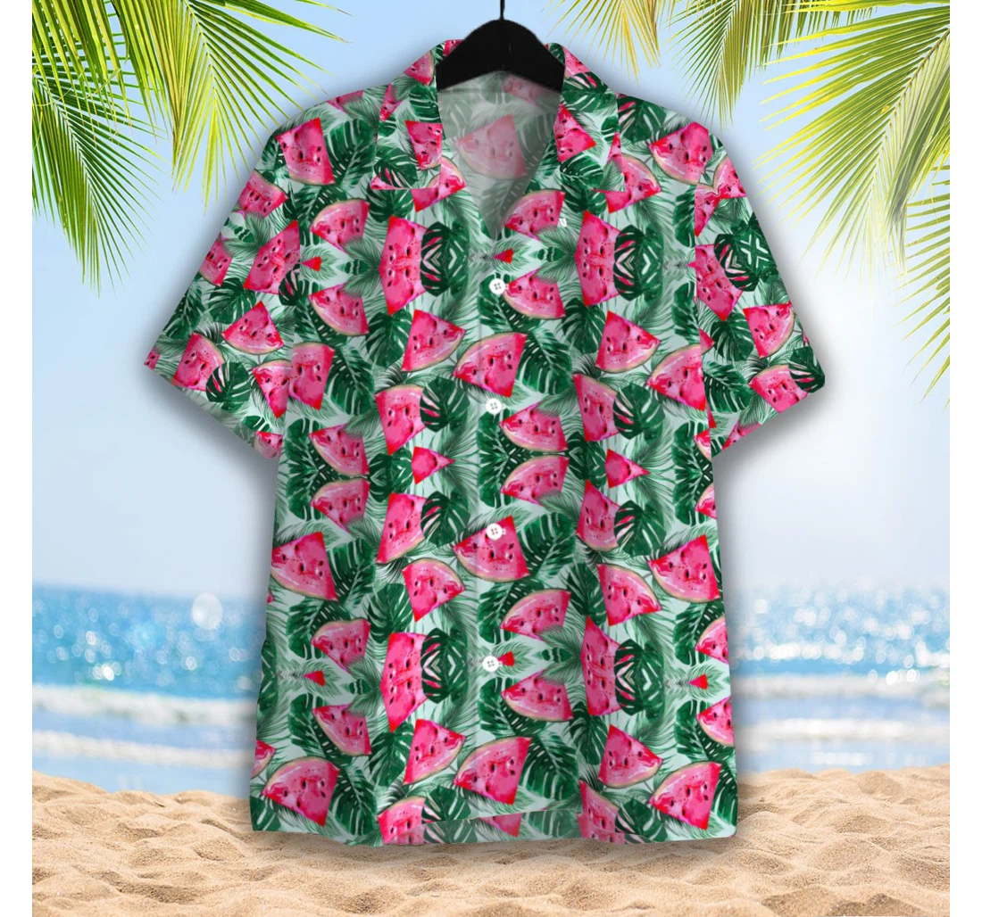 Watermelon Hawaiian Shirt, Button Up Aloha Shirt For Men, Women
