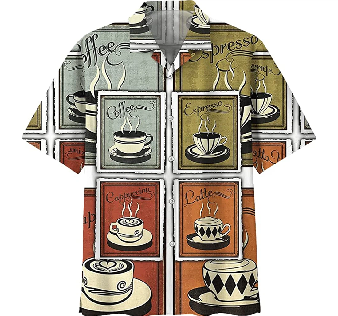 Personalized Coffee , Shirts V2 Hawaiian Shirt, Button Up Aloha Shirt For Men, Women