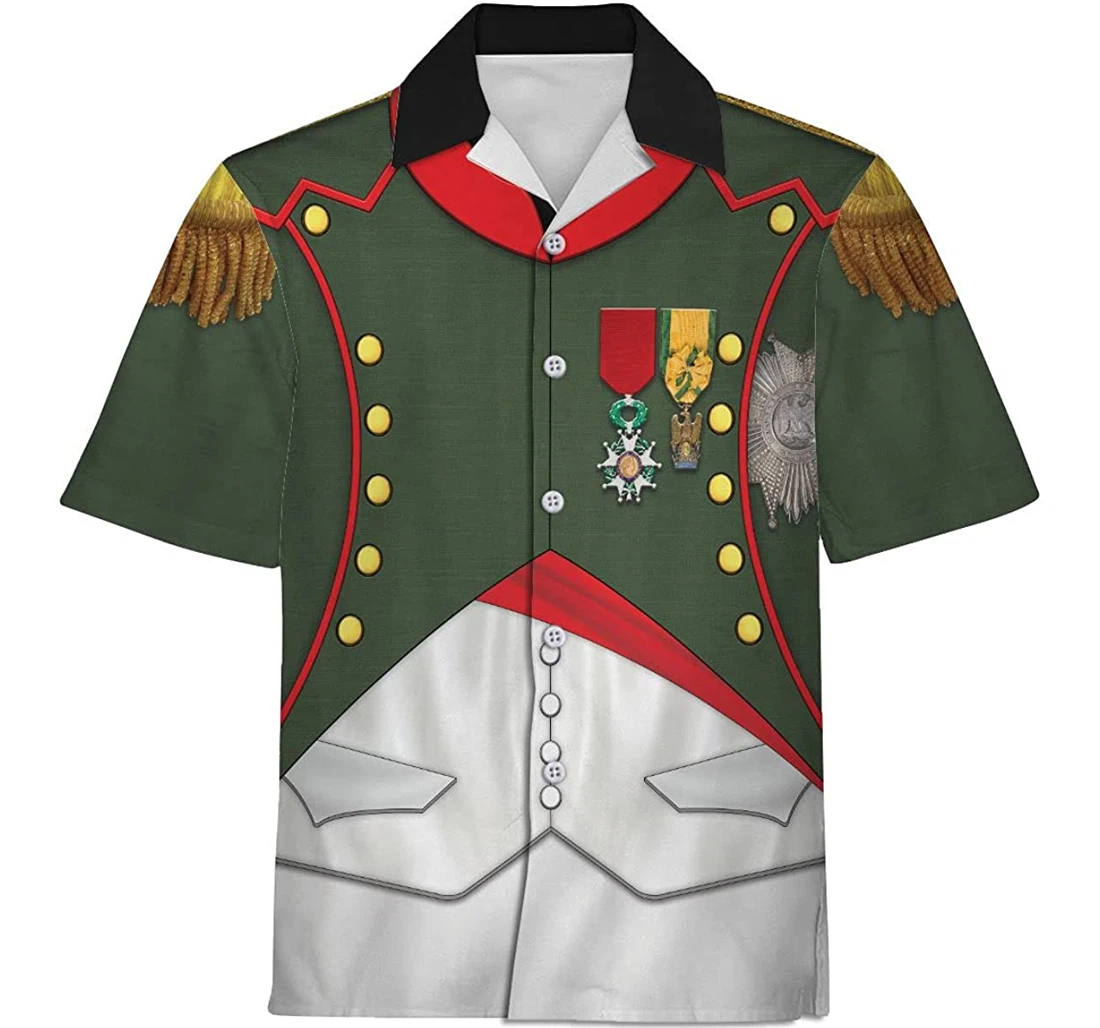 Personalized Shirts Napoleon In Chasseur-cheval Historical Apparel, , Shirts Hawaiian Shirt, Button Up Aloha Shirt For Men, Women