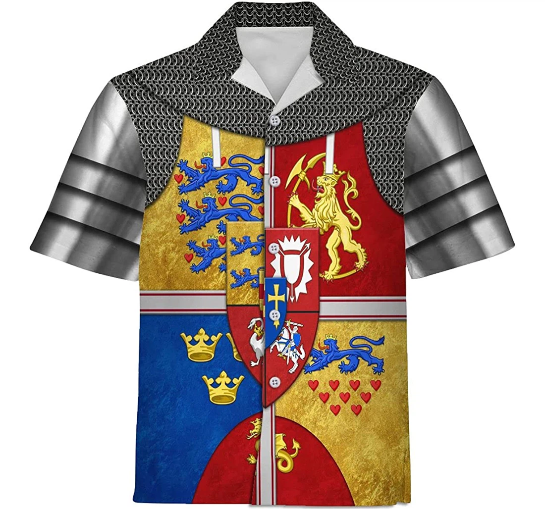 Personalized Shirts Royal Arms Of Scotland Historical Apparel Hawaiian Shirt, Button Up Aloha Shirt For Men, Women