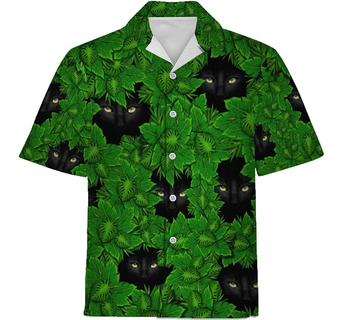 Personalized Shirts Black Cats Apparel, , Shirts Hawaiian Shirt, Button Up Aloha Shirt For Men, Women