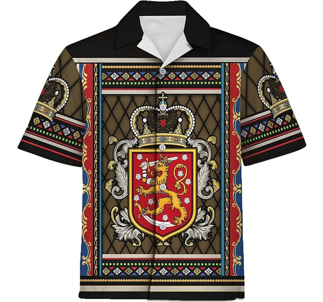 Personalized Shirts Coat Of Arms Of Finland Apparel, , Shirts Hawaiian Shirt, Button Up Aloha Shirt For Men, Women