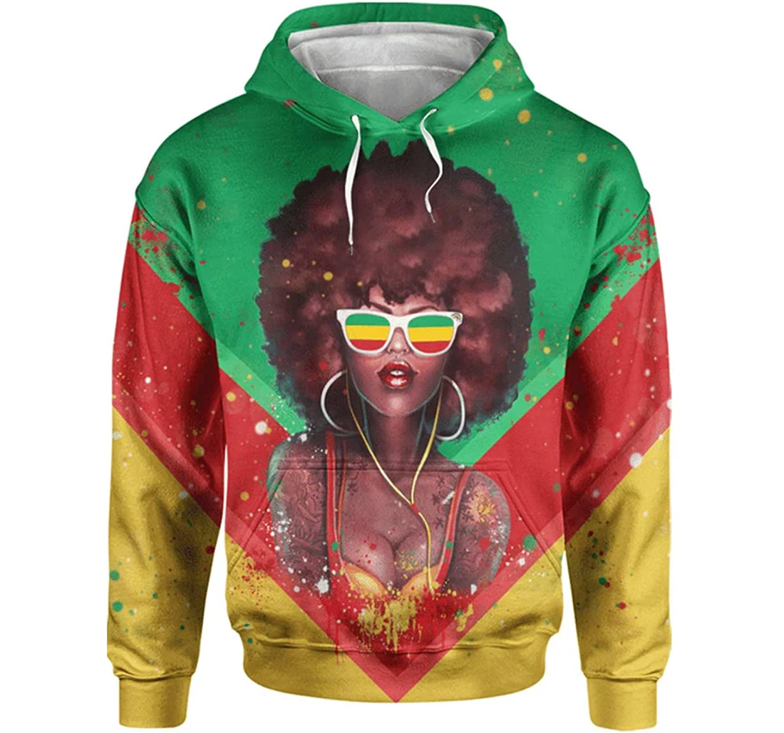 Juneteenth Girl 1 Included - 3D Printed Pullover Hoodie