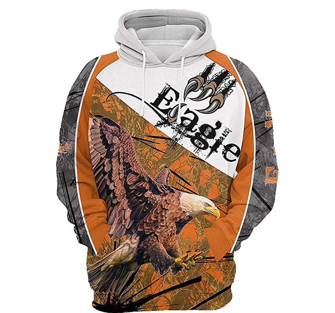 Eagle Flying Paw Scratch - 3D Printed Pullover Hoodie