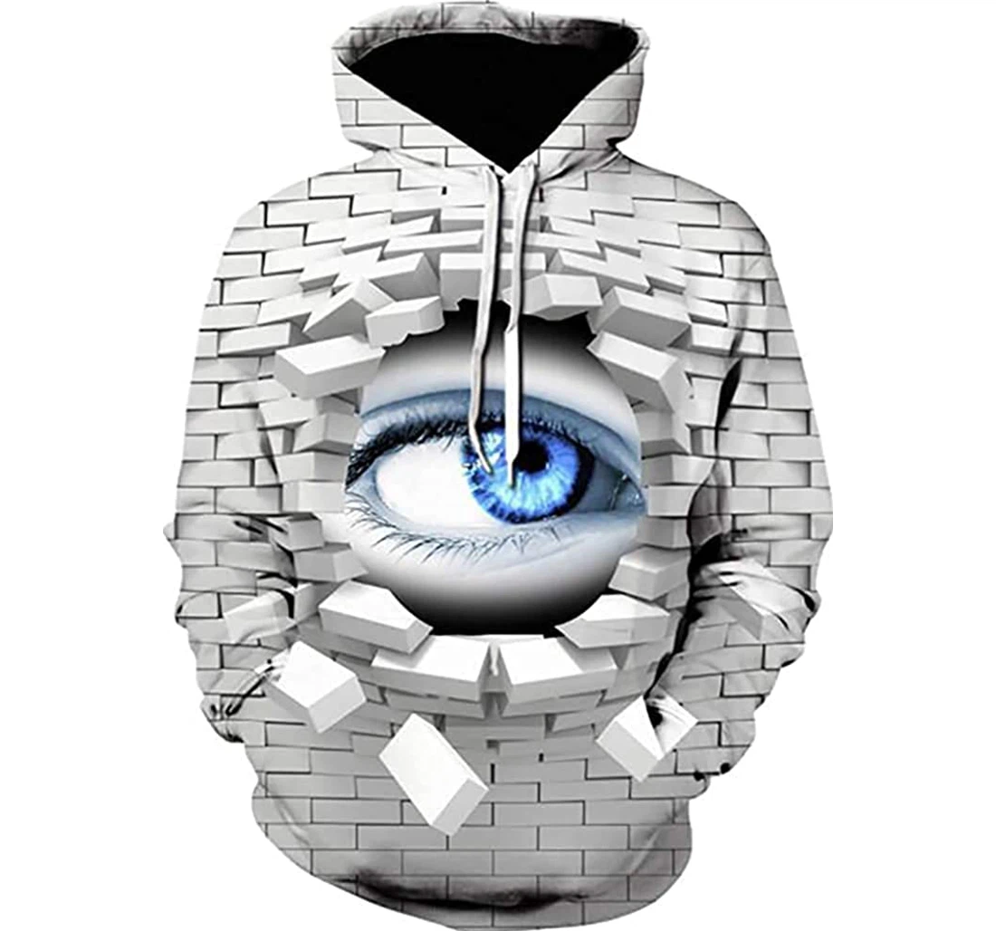 Blue Eyes Behind The Wall - 3D Printed Pullover Hoodie