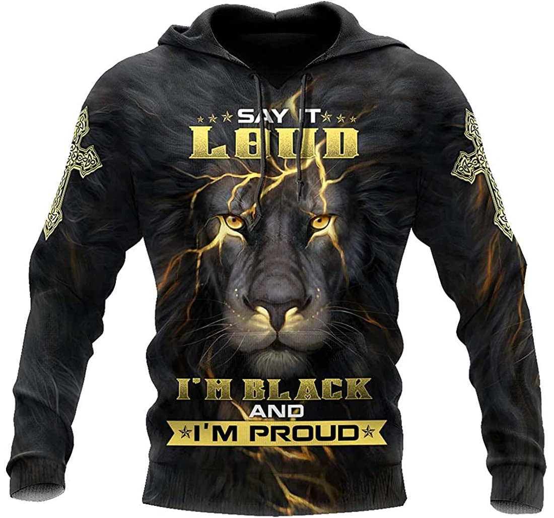 God Lion Say It Loud - 3D Printed Pullover Hoodie