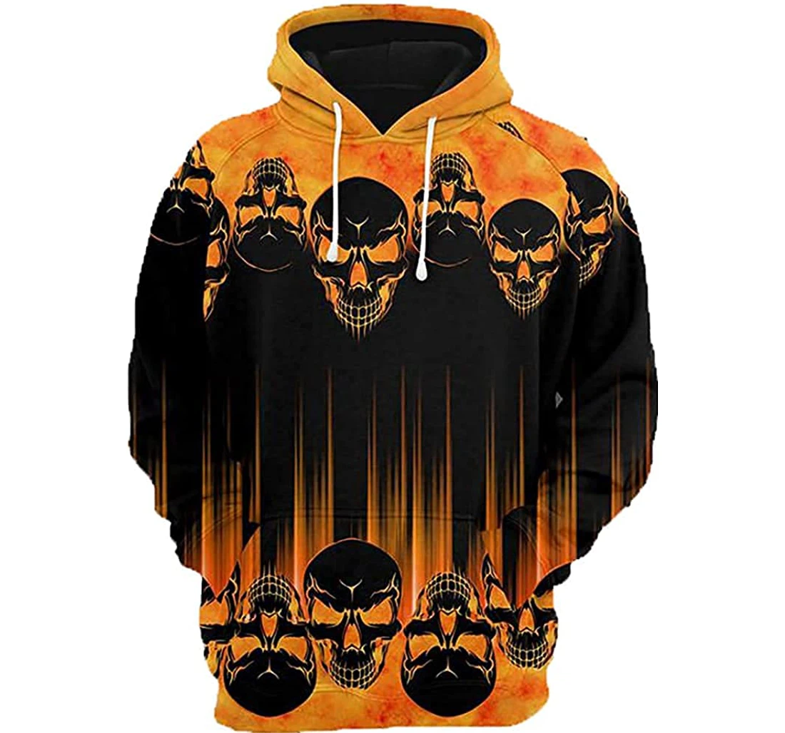 Skull Halloween - 3D Printed Pullover Hoodie