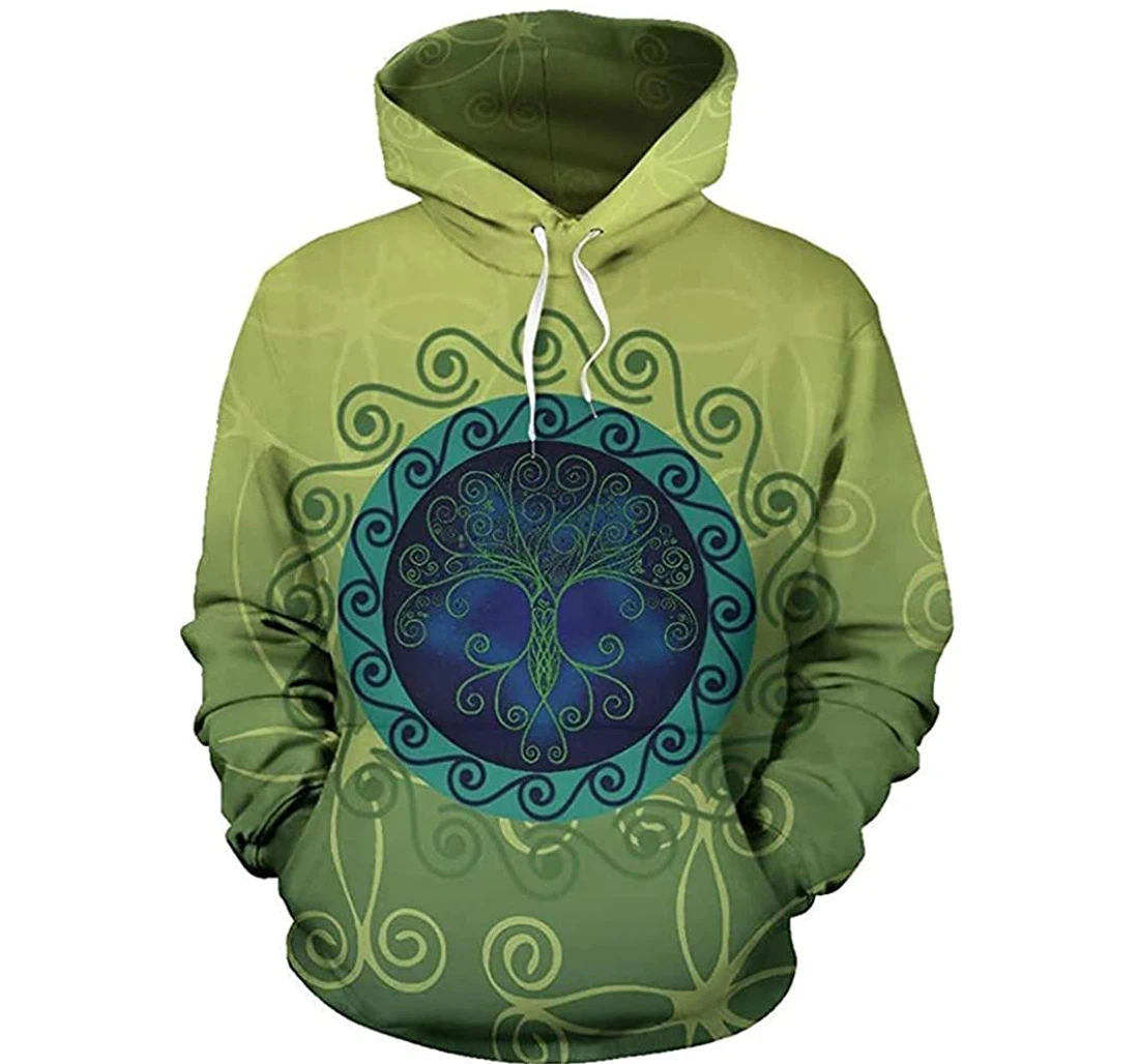 Irish St.patrick Day Shamrock Celtic Cross Green - 3D Printed Pullover Hoodie