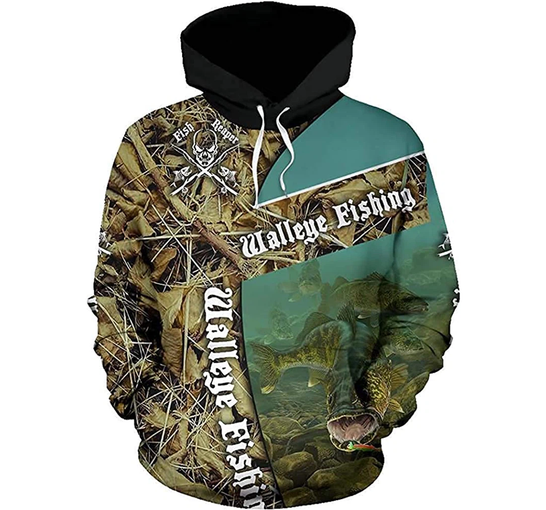 Fishing Walleye - 3D Printed Pullover Hoodie