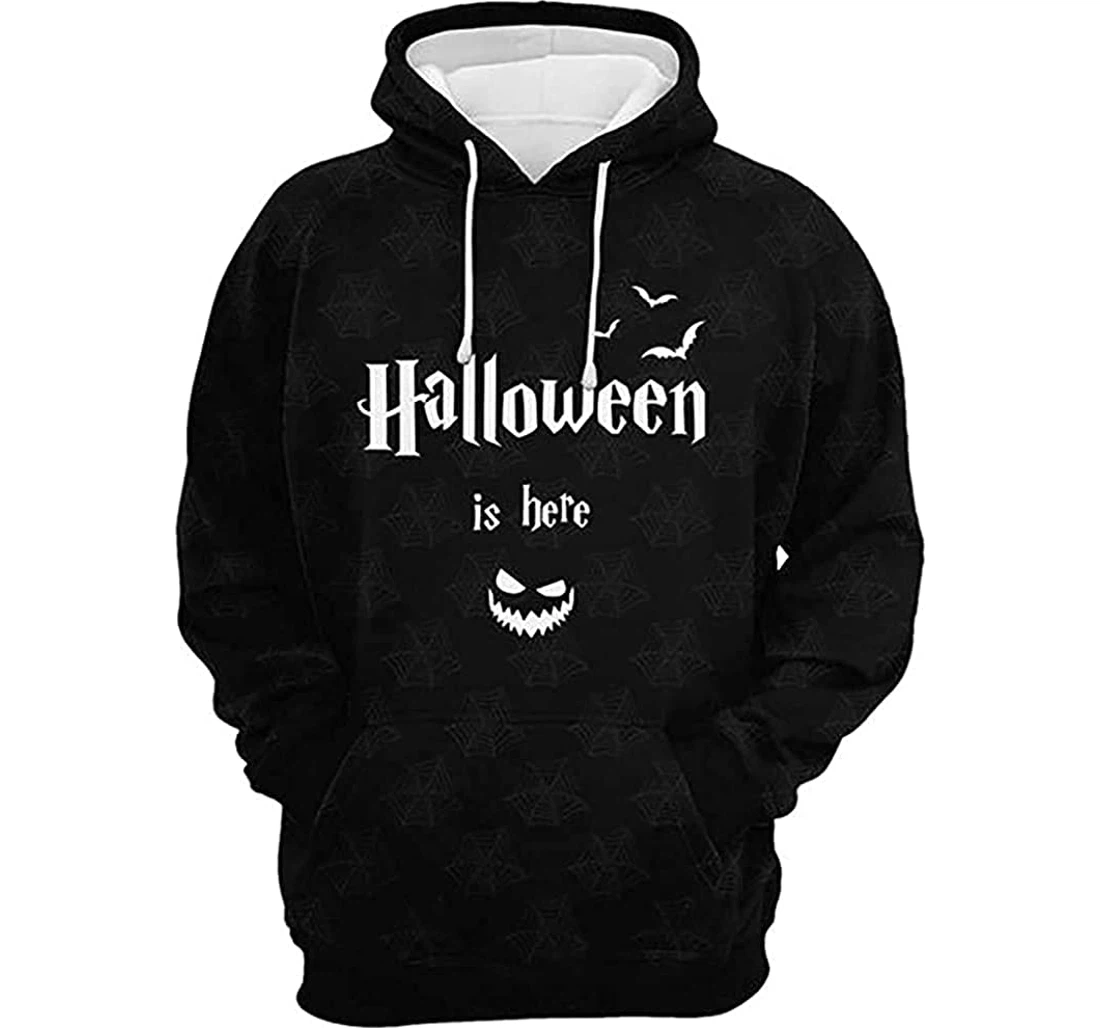 Halloween Is Here Spiderweb Pattern - 3D Printed Pullover Hoodie